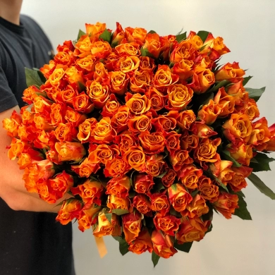 FunRose 101 Роза Кения Оранжевая (50 см) 101 роза