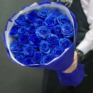 FunRose 25 Роз Россия Синих (70 см) Синяя роза