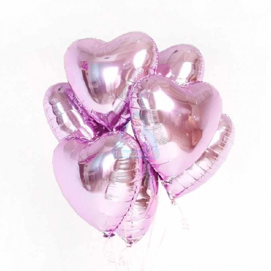 FunRose 7 Шариков Сердце, розовые Гелиевые шары