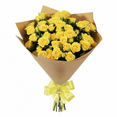 FunRose 7 Роз Кустовых Желтых (60 см) Розы
