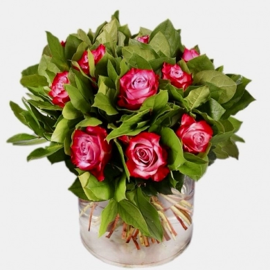 FunRose 11 Роз Дип Перпл (60см) Цветы в коробке