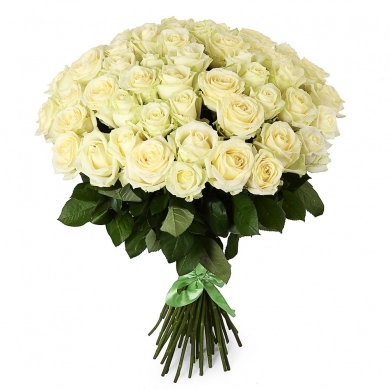 FunRose 35 Роз Россия Белый (80 см) до 51 роза