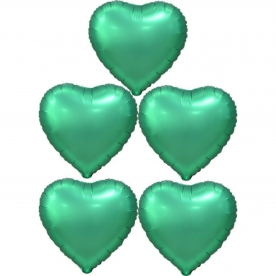 FunRose 5 Шариков Сердце, зелёные Гелиевые шары