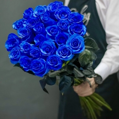 FunRose 25 Роз Синих (70 см) Синяя роза