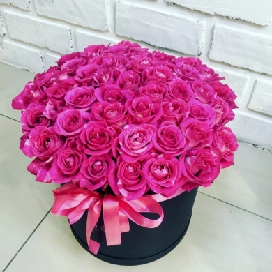 FunRose 51 Роза Розовая в коробке (50 см) Цветы в коробке