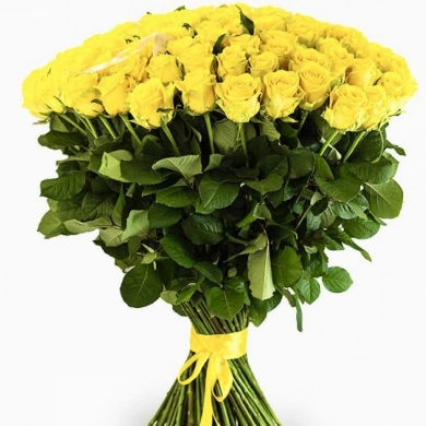 FunRose 101 Роза Эквадор Желтая (80 см) Розы