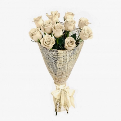 FunRose 11 роз Эквадор Белый (70 см) до 25 роз