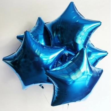 FunRose 5 Шариков Звезда, синие Гелиевые шары