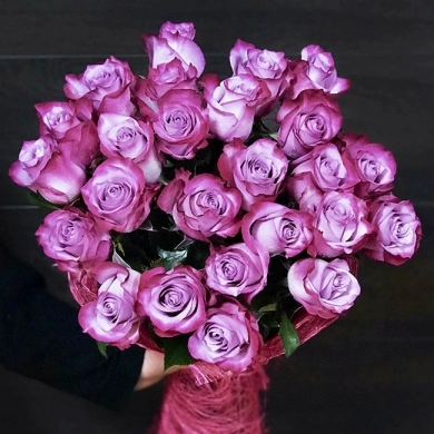 FunRose 25 Роз Дип Перпл Фиолетовый (70 см) до 25 роз