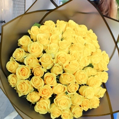 FunRose 51 Роза Россия Желтая (70 см) Розы