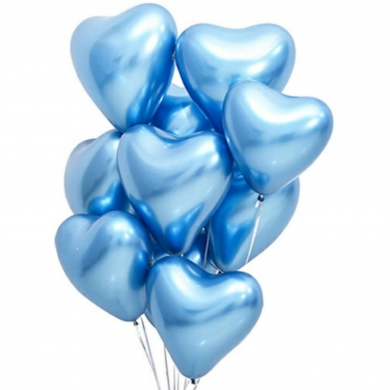 FunRose 10 Шариков Сердце, голубые Гелиевые шары