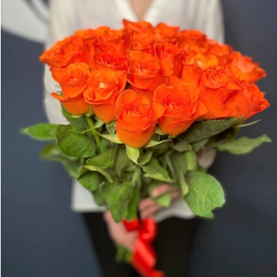 FunRose 25 Ярко-оранжевых роз (40 см) до 25 роз