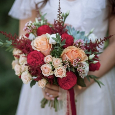 FunRose Букет Невесты с Розой и Астильбой (35 см) Букет невесты