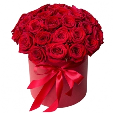 FunRose 25 Роз Ред Наоми в коробке (35 см) Цветы в коробке