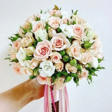 FunRose Букет Невесты с Кустовой Розой и Эустомой (30 см) Букет невесты
