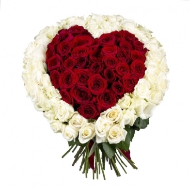 FunRose 101 роза в форме сердца (80 см) 101 роза