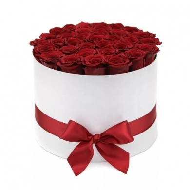 FunRose 25 Роз Ред Наоми (30 см) Цветы в коробке