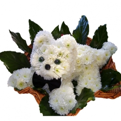 FunRose Котик в корзине Игрушки из цветов