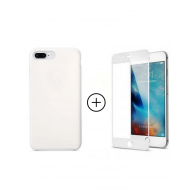 FunRose Белый чехол + Белое стекло на Iphone 7 Plus/8 Plus Аксессуары