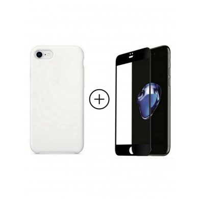 FunRose Белый чехол + Черное стекло на Iphone 7/8/SE 2020 Аксессуары