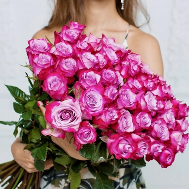 FunRose 51 Роза Эквадор Фиолетовый (70 см) до 51 роза
