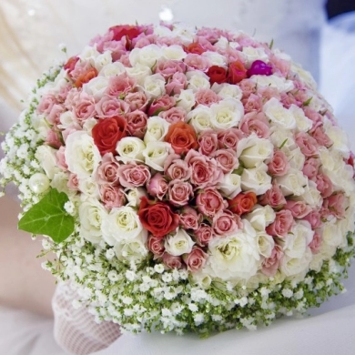 FunRose Букет Невесты с Розой и Гипсофилой (35 см) Букет невесты