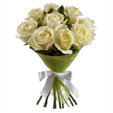 FunRose 9 Роз Ред Наоми Белый (60 см) до 25 роз